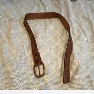 Brown Embossed Genuine Leather Belt